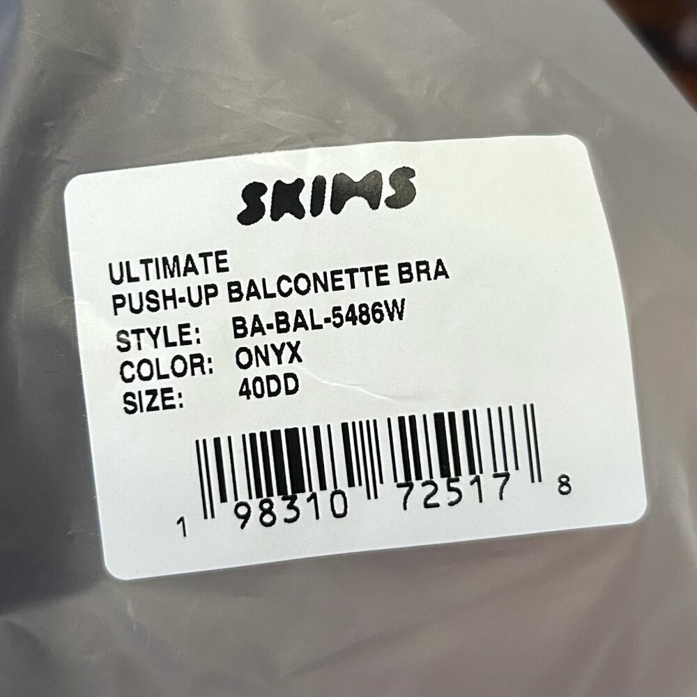 SKIMS - 40DD Onyx - Balconette Push-Up Bras - Picture 2 of 2